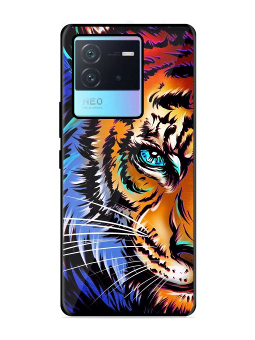 Colorful Lion Art Glossy Metal Phone Cover for Iqoo Neo 6 (5G)