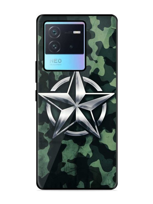 Indian Army Star Design Glossy Metal Phone Cover for Iqoo Neo 6 (5G) Zapvi