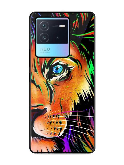 Colorful Lion Design Glossy Metal TPU Phone Cover for Iqoo Neo 6 (5G) Zapvi