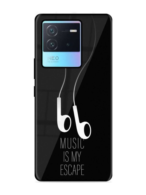 Music Is My Escape Glossy Metal Phone Cover for Iqoo Neo 6 (5G) Zapvi