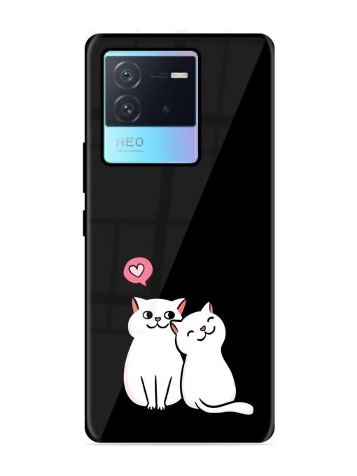 Cat Love Glossy Metal Phone Cover for Iqoo Neo 6 (5G) Zapvi