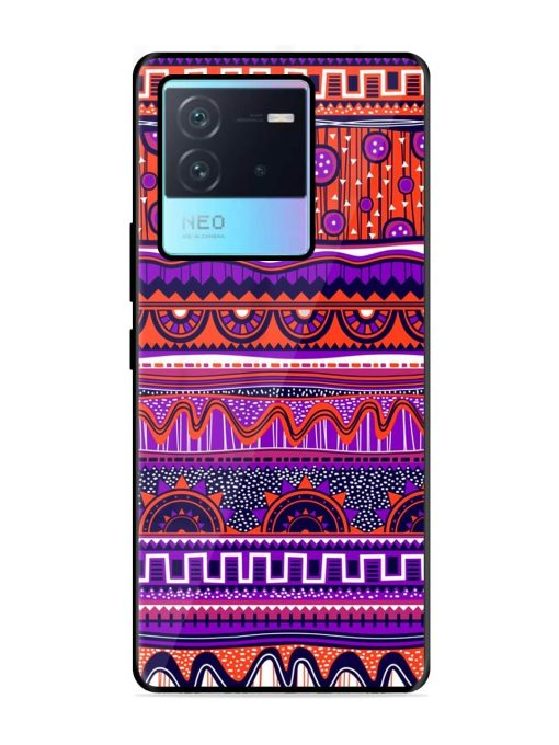 Ethnic Seamless Pattern Glossy Metal TPU Phone Cover for Iqoo Neo 6 (5G) Zapvi