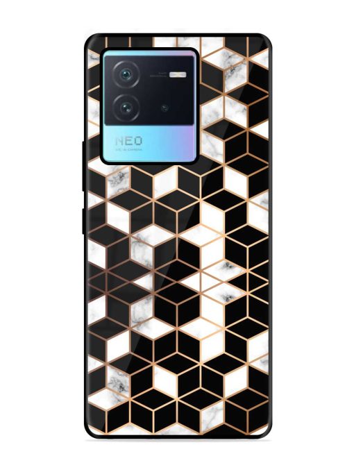 Vector Marble Texture Glossy Metal Phone Cover for Iqoo Neo 6 (5G) Zapvi