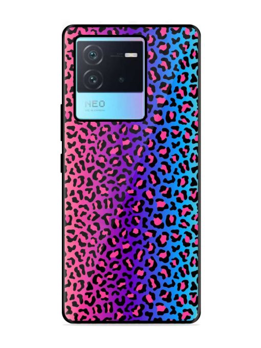 Colorful Leopard Seamless Glossy Metal Phone Cover for Iqoo Neo 6 (5G)