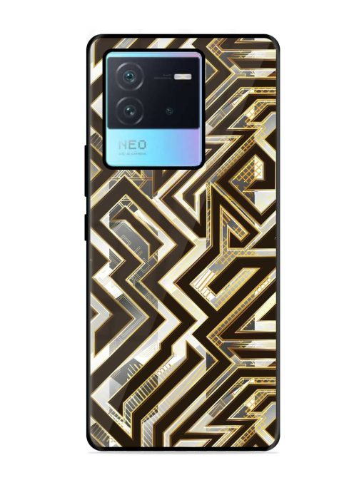 Technology Geometric Seamless Glossy Metal Phone Cover for Iqoo Neo 6 (5G)