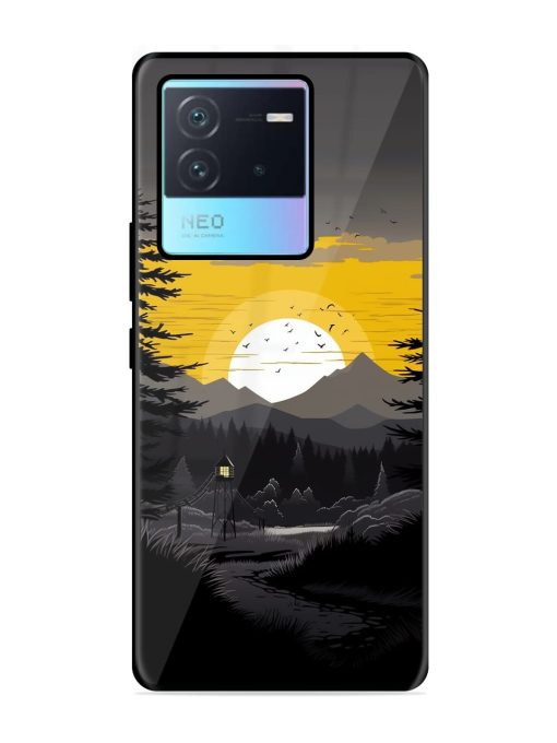 Sunset Vector Glossy Metal Phone Cover for Iqoo Neo 6 (5G) Zapvi