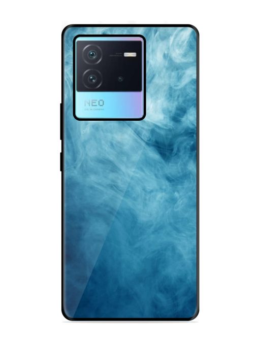 Blue Smoke Art Glossy Metal Phone Cover for Iqoo Neo 6 (5G)