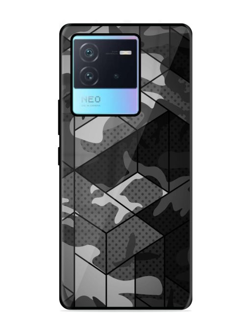 Hexagonal Pattern Glossy Metal Phone Cover for Iqoo Neo 6 (5G) Zapvi