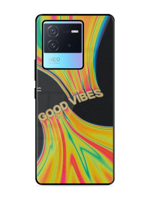 Good Vibes Glossy Metal Phone Cover for Iqoo Neo 6 (5G) Zapvi