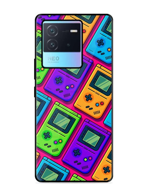 Game Seamless Pattern Glossy Metal Phone Cover for Iqoo Neo 6 (5G) Zapvi