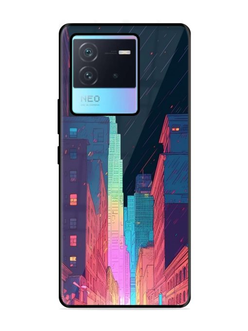 Minimal City Art Glossy Metal Phone Cover for Iqoo Neo 6 (5G)