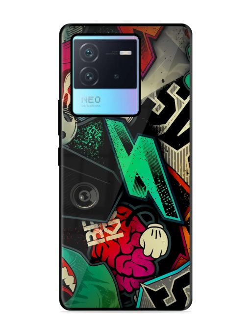 Graffiti Art Glossy Metal Phone Cover for Iqoo Neo 6 (5G) Zapvi