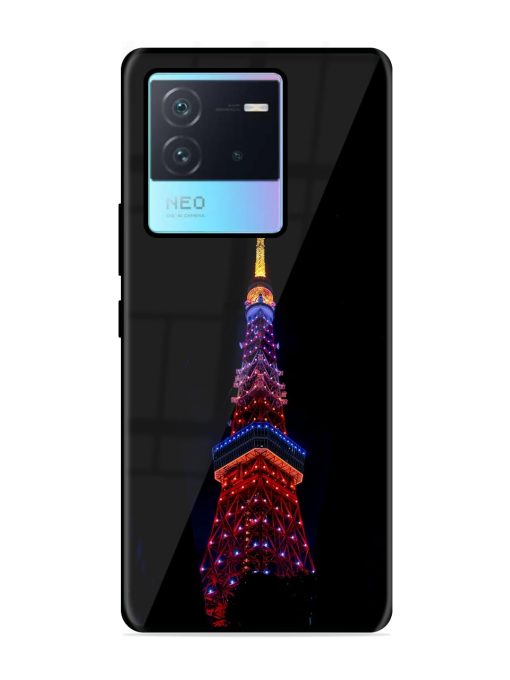 Eiffel Tower Night View Glossy Metal Phone Cover for Iqoo Neo 6 (5G) Zapvi