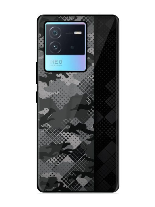 Dark Camouflage Glossy Metal Phone Cover for Iqoo Neo 6 (5G) Zapvi