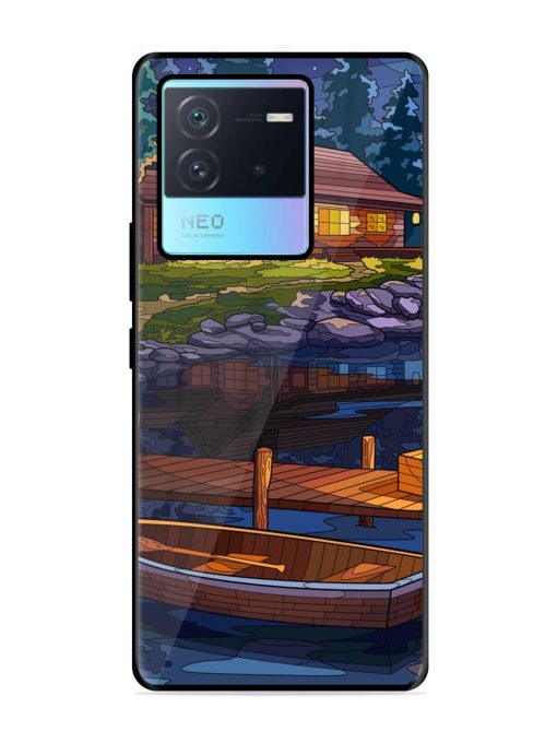 Village Night Scene Glossy Metal Phone Cover for Iqoo Neo 6 (5G) Zapvi