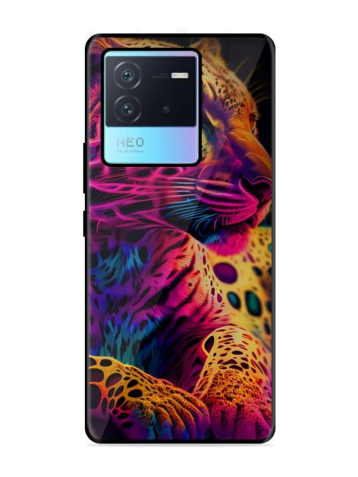 Leopard Art Glossy Metal Phone Cover for Iqoo Neo 6 (5G) Zapvi