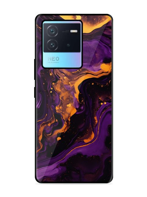 Painting Of A Purple Glossy Metal Phone Cover for Iqoo Neo 6 (5G) Zapvi