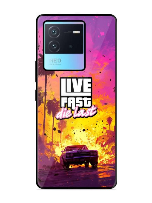 Live Fast Glossy Metal Phone Cover for Iqoo Neo 6 (5G) Zapvi