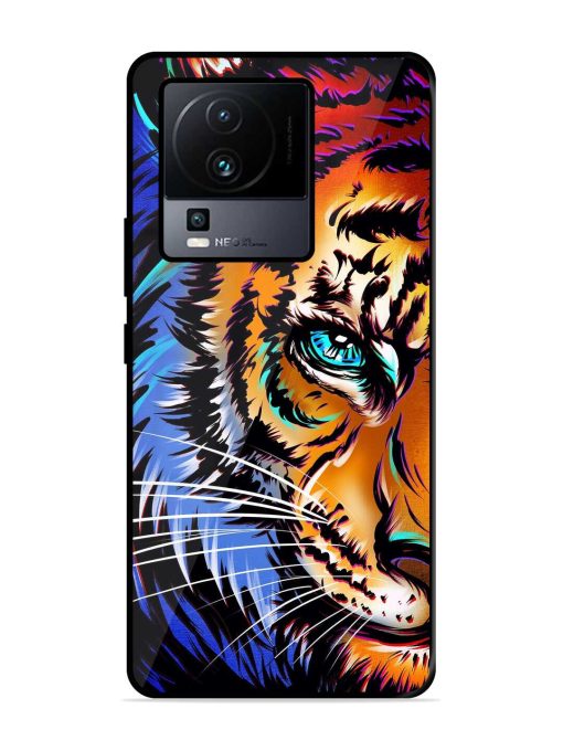 Colorful Lion Art Glossy Metal Phone Cover for Iqoo Neo 7 (5G) Zapvi