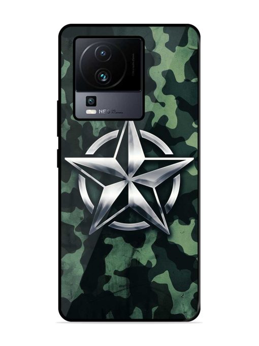 Indian Army Star Design Glossy Metal Phone Cover for Iqoo Neo 7 (5G)