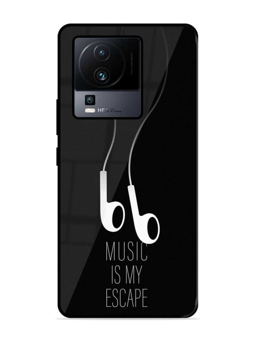 Music Is My Escape Glossy Metal Phone Cover for Iqoo Neo 7 (5G) Zapvi