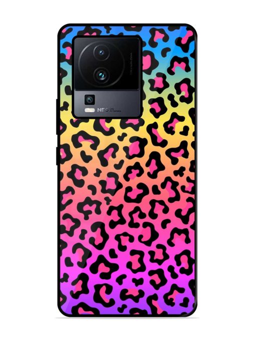 Neon Rainbow Colored Glossy Metal Phone Cover for Iqoo Neo 7 (5G) Zapvi