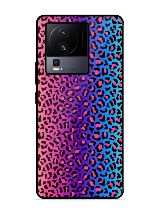 Colorful Leopard Seamless Glossy Metal Phone Cover for Iqoo Neo 7 (5G)