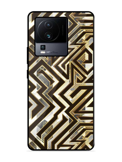 Technology Geometric Seamless Glossy Metal Phone Cover for Iqoo Neo 7 (5G) Zapvi