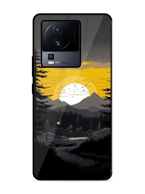 Sunset Vector Glossy Metal Phone Cover for Iqoo Neo 7 (5G)