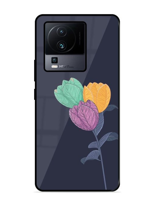 Flower Vector Glossy Metal Phone Cover for Iqoo Neo 7 (5G) Zapvi