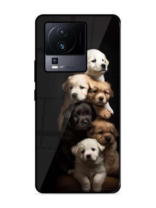 Cute Baby Dogs Glossy Metal Phone Cover for Iqoo Neo 7 (5G)