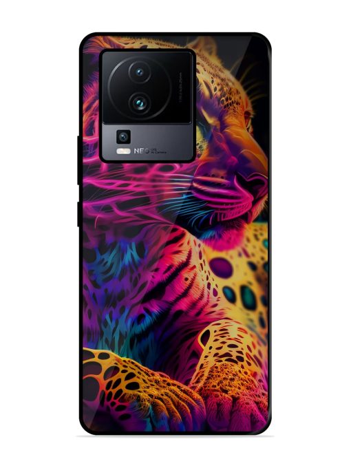 Leopard Art Glossy Metal Phone Cover for Iqoo Neo 7 (5G) Zapvi