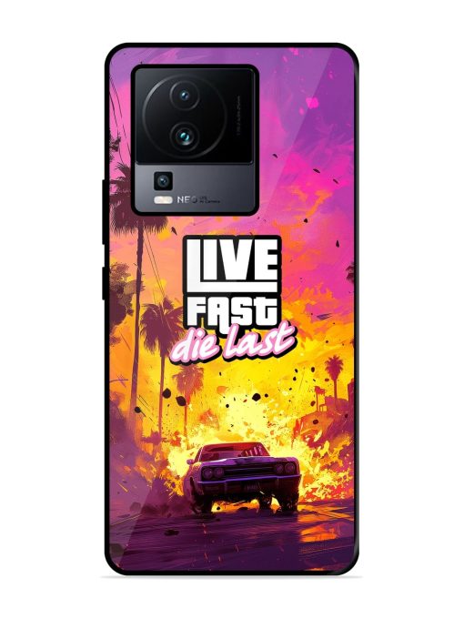 Live Fast Glossy Metal Phone Cover for Iqoo Neo 7 (5G) Zapvi