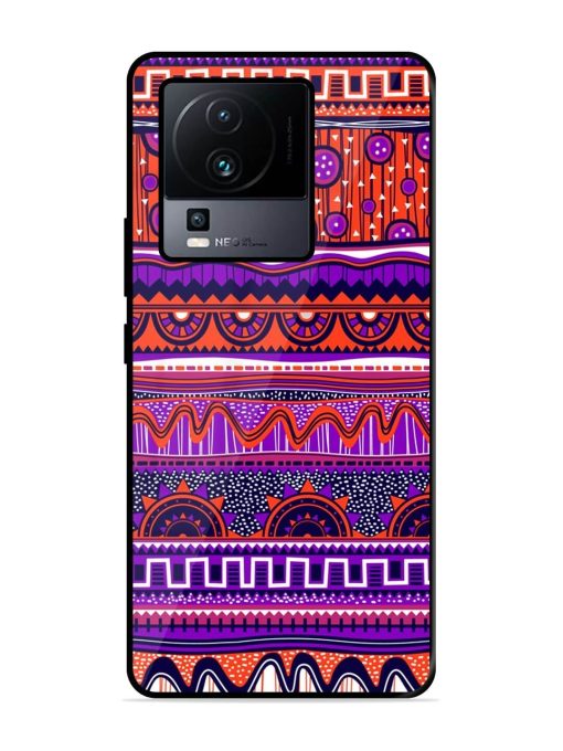 Ethnic Seamless Pattern Glossy Metal TPU Phone Cover for Iqoo Neo 7 Pro (5G)