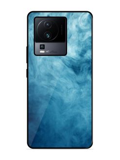 Blue Smoke Art Glossy Metal Phone Cover for Iqoo Neo 7 Pro (5G)