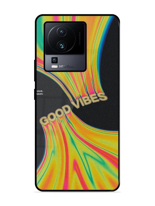 Good Vibes Glossy Metal Phone Cover for Iqoo Neo 7 Pro (5G)