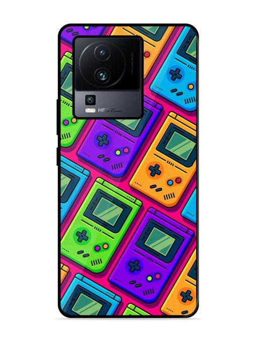 Game Seamless Pattern Glossy Metal Phone Cover for Iqoo Neo 7 Pro (5G)