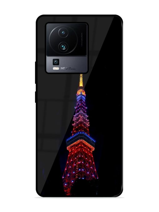 Eiffel Tower Night View Glossy Metal Phone Cover for Iqoo Neo 7 Pro (5G)