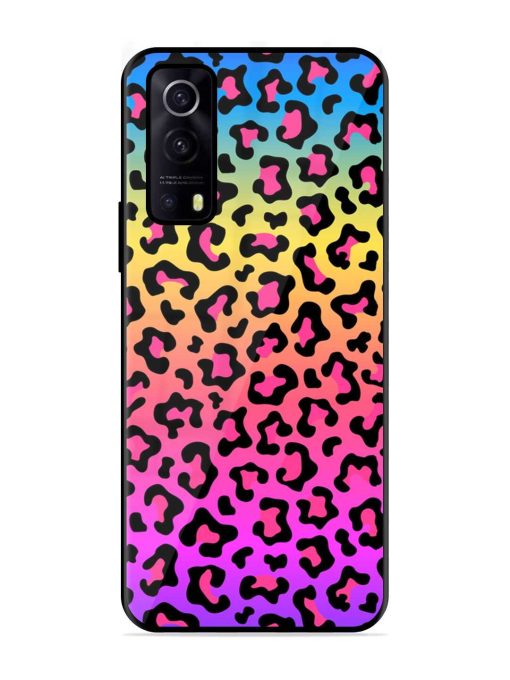 Neon Rainbow Colored Glossy Metal Phone Cover for Iqoo Z3 (5G) Zapvi