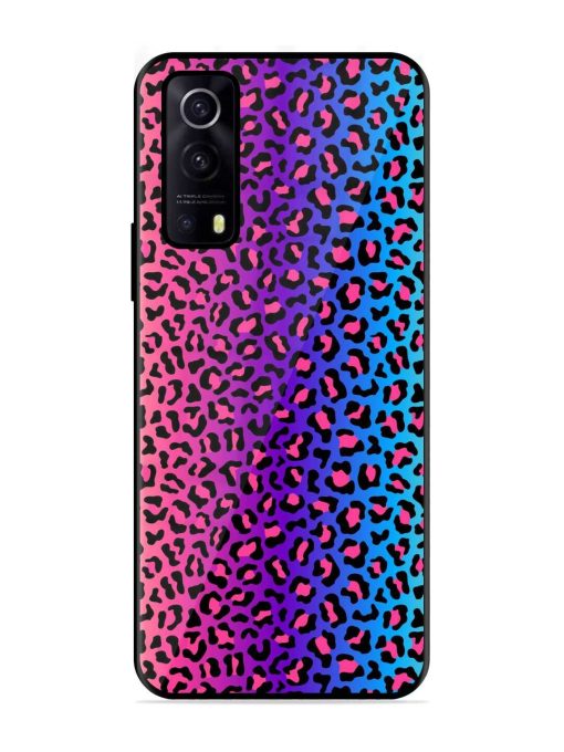 Colorful Leopard Seamless Glossy Metal Phone Cover for Iqoo Z3 (5G) Zapvi