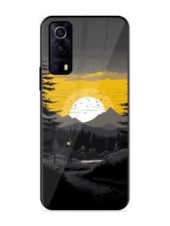 Sunset Vector Glossy Metal Phone Cover for Iqoo Z3 (5G)