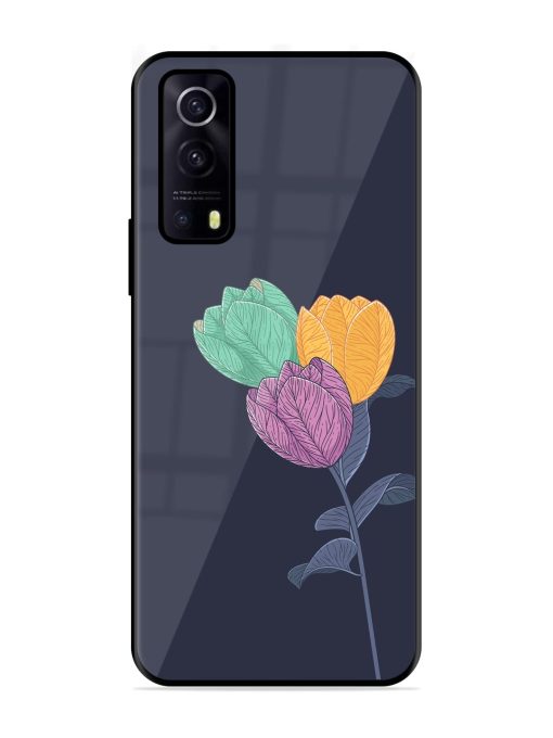 Flower Vector Glossy Metal Phone Cover for Iqoo Z3 (5G) Zapvi