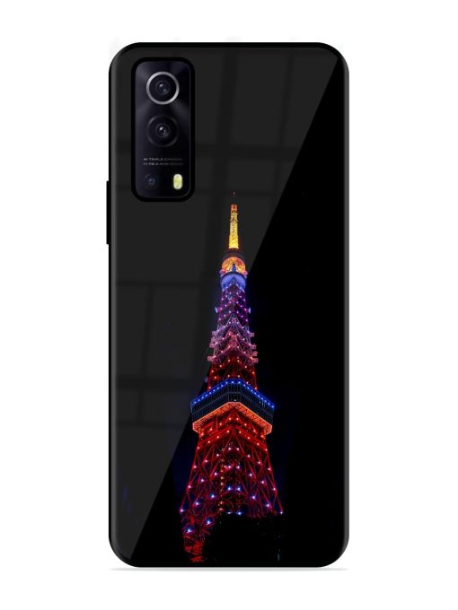 Eiffel Tower Night View Glossy Metal Phone Cover for Iqoo Z3 (5G) Zapvi