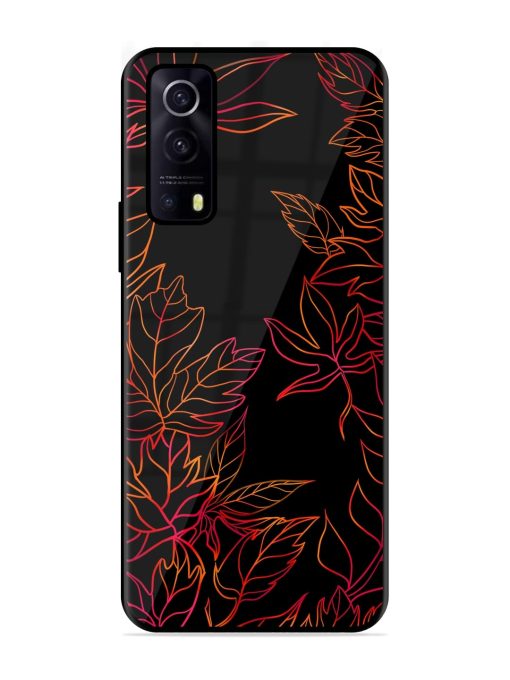 Red Floral Pattern Glossy Metal Phone Cover for Iqoo Z3 (5G)