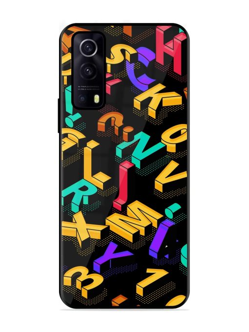 Seamless Pattern With Letters Glossy Metal Phone Cover for Iqoo Z3 (5G) Zapvi