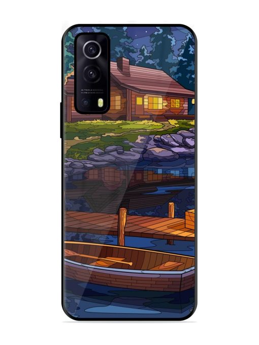 Village Night Scene Glossy Metal Phone Cover for Iqoo Z3 (5G) Zapvi