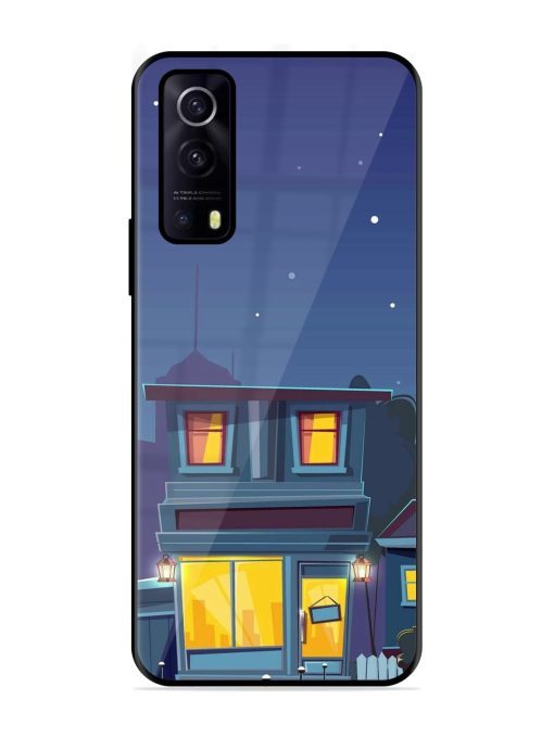 Vector Night House Glossy Metal Phone Cover for Iqoo Z3 (5G) Zapvi