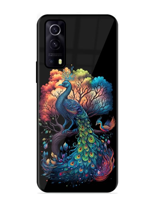 Peacock Tree Art Glossy Metal Phone Cover for Iqoo Z3 (5G) Zapvi