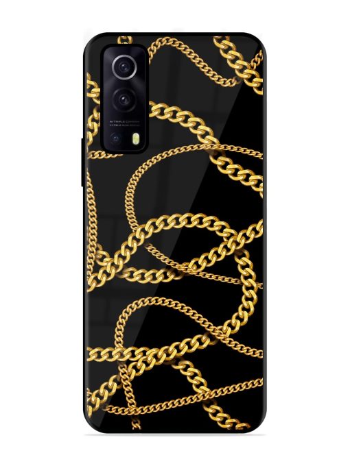 Decorative Golde Chain Glossy Metal Phone Cover for Iqoo Z3 (5G) Zapvi