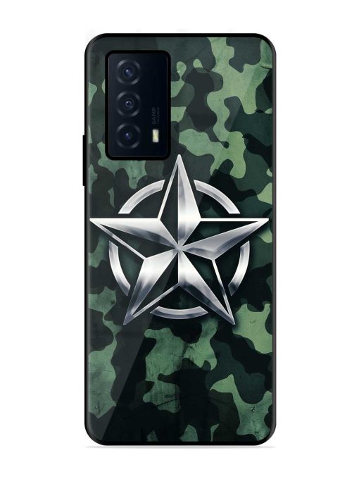 Indian Army Star Design Glossy Metal Phone Cover for Iqoo Z5 (5G)